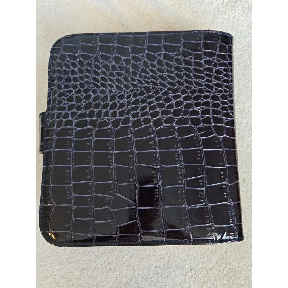 SeneGence 3 Ring Zipper Binder Cosmetic Case Croco Embossed Purple Accessories